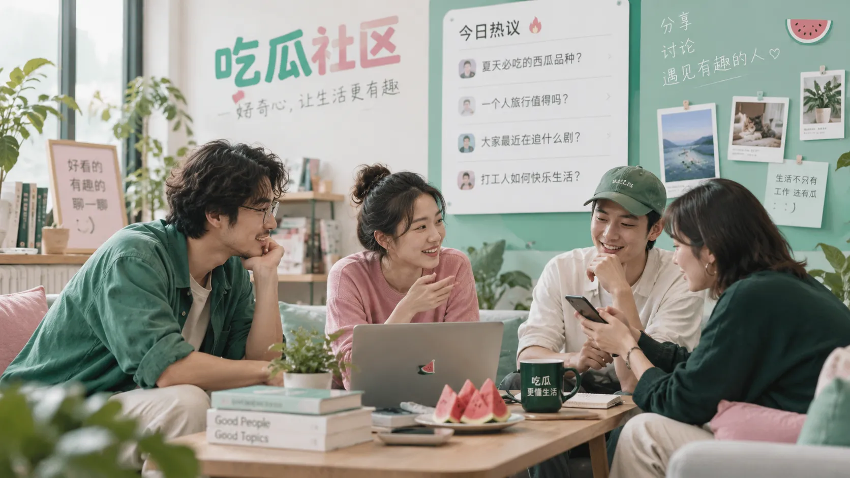 围绕热点话题展开讨论的社区场景